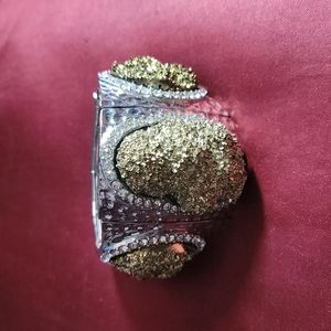 Large Silver and False Fools Gold Statement Braclet